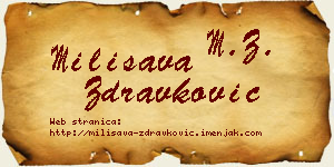 Milisava Zdravković vizit kartica